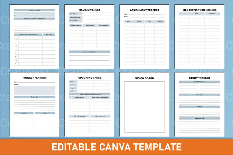 Nursing Student Planner Canva Template - CraftNest - Digital Crafting and Art