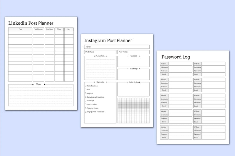 Social Media Post Planner  Bundle - CraftNest - Digital Crafting and Art