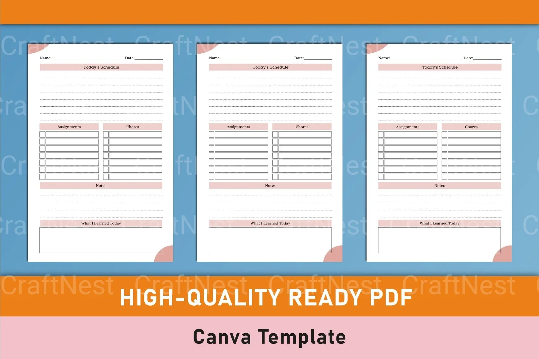 Mega Home School Planner Canva Template - CraftNest - Digital Crafting and Art