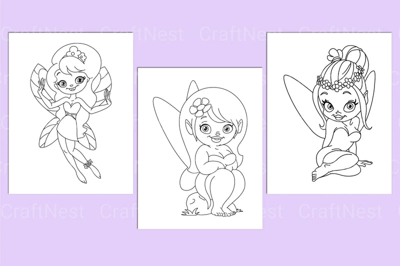 Cute Fairy Coloring Page - CraftNest - Digital Crafting and Art