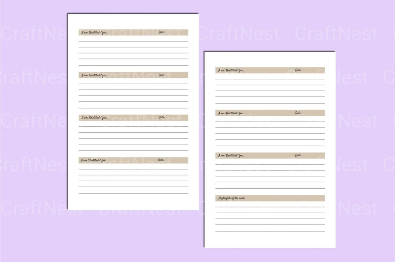 Gratitude Journal: 52-Week Guide - CraftNest - Digital Crafting and Art