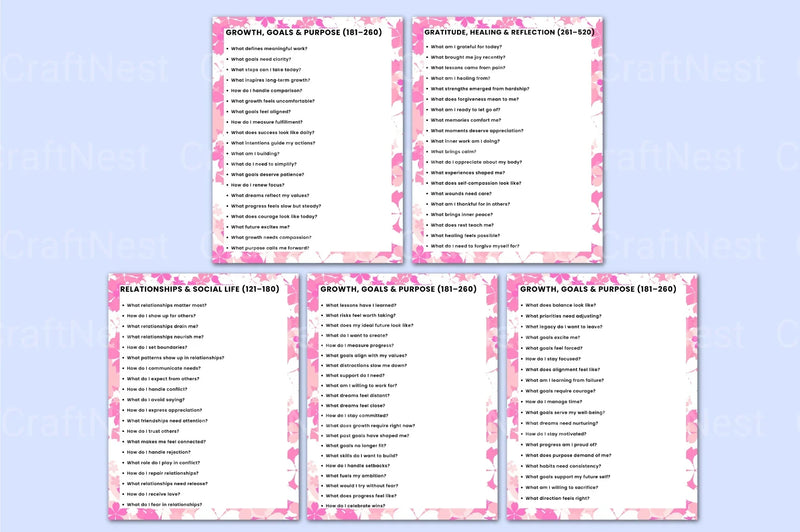 300 Self Reflection Prompts for Personal Growth - CraftNest - Digital Crafting and Art