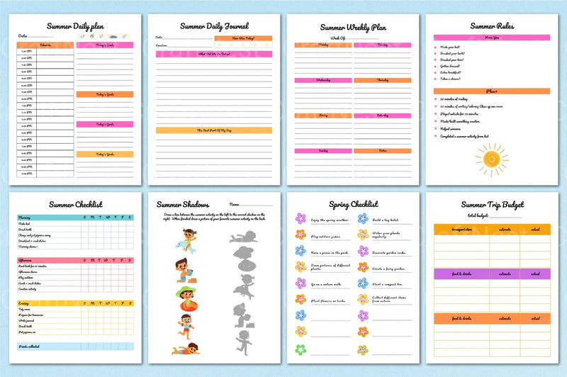 Summer Planner for Kids - CraftNest - Digital Crafting and Art
