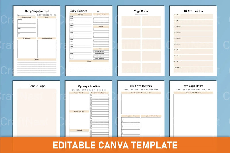 Yoga Canva Template for Design Inspiration - CraftNest - Digital Crafting and Art