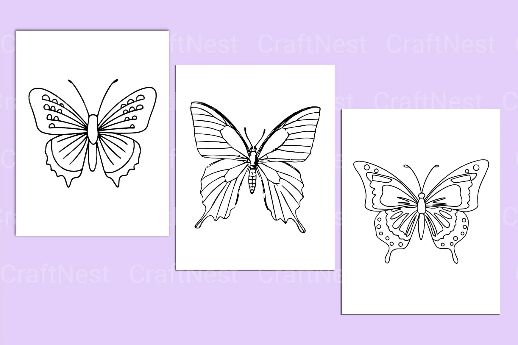 Butterfly Coloring Page - CraftNest - Digital Crafting and Art