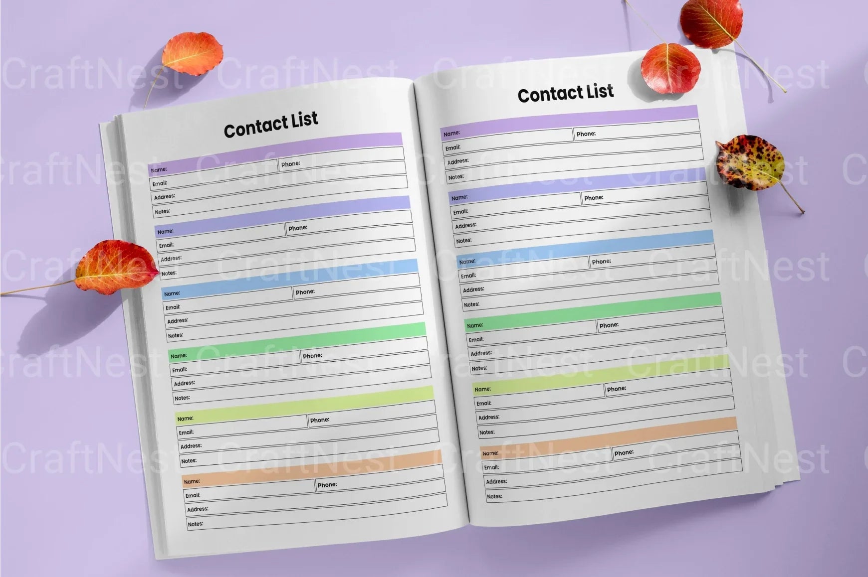 Rainbow Undated Planner for Daily Organization - CraftNest - Digital Crafting and Art