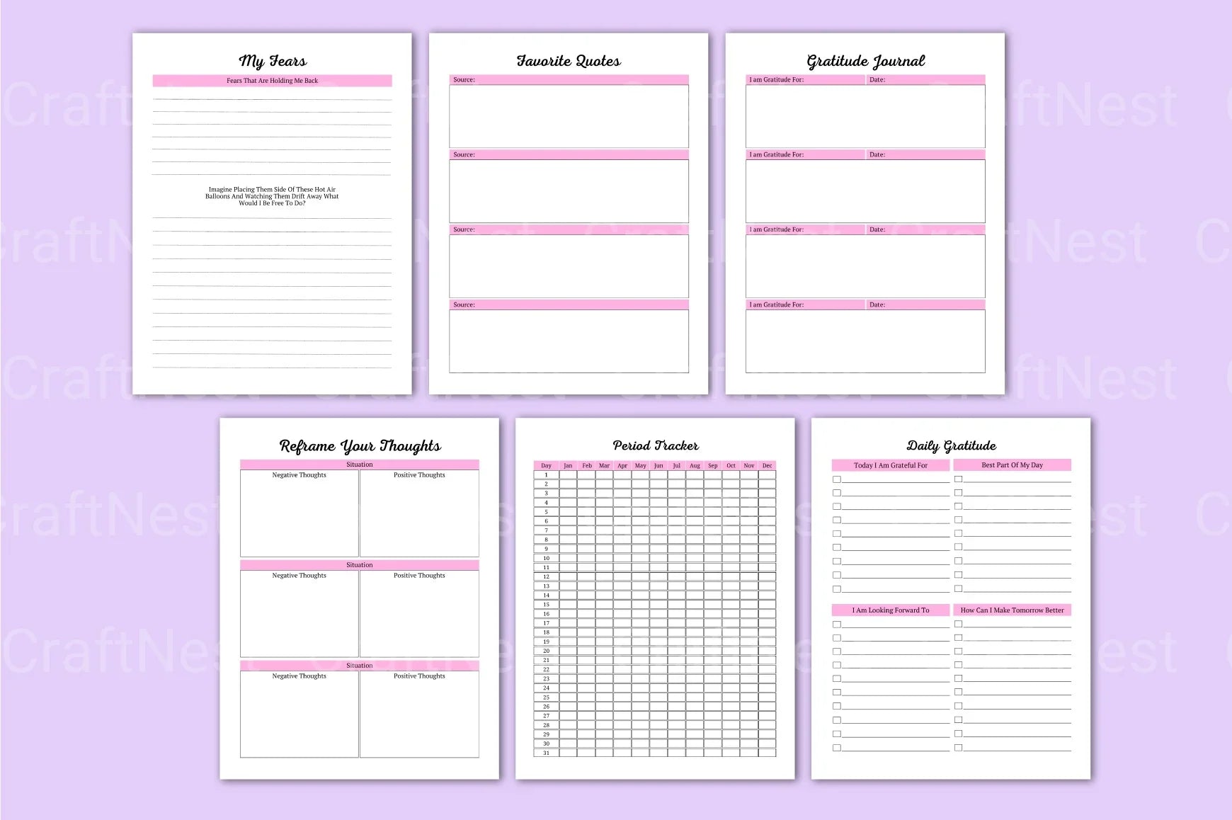Self Growth Planner - CraftNest - Digital Crafting and Art
