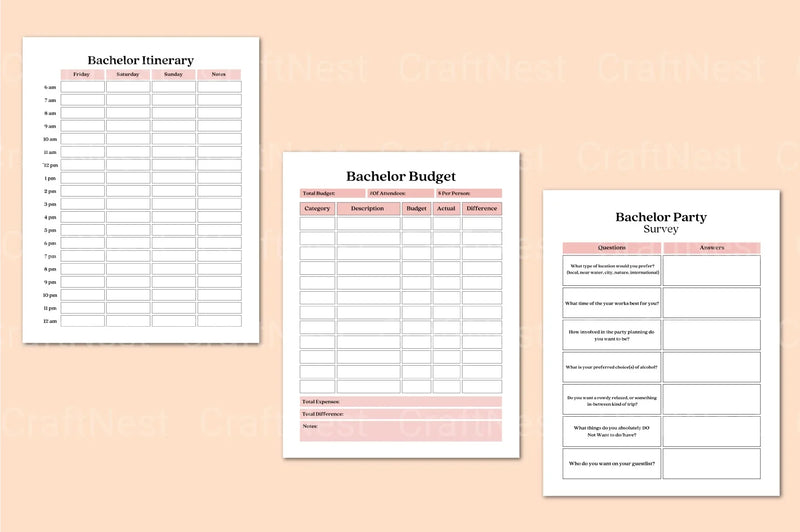 Bachelor Party Planner - CraftNest - Digital Crafting and Art