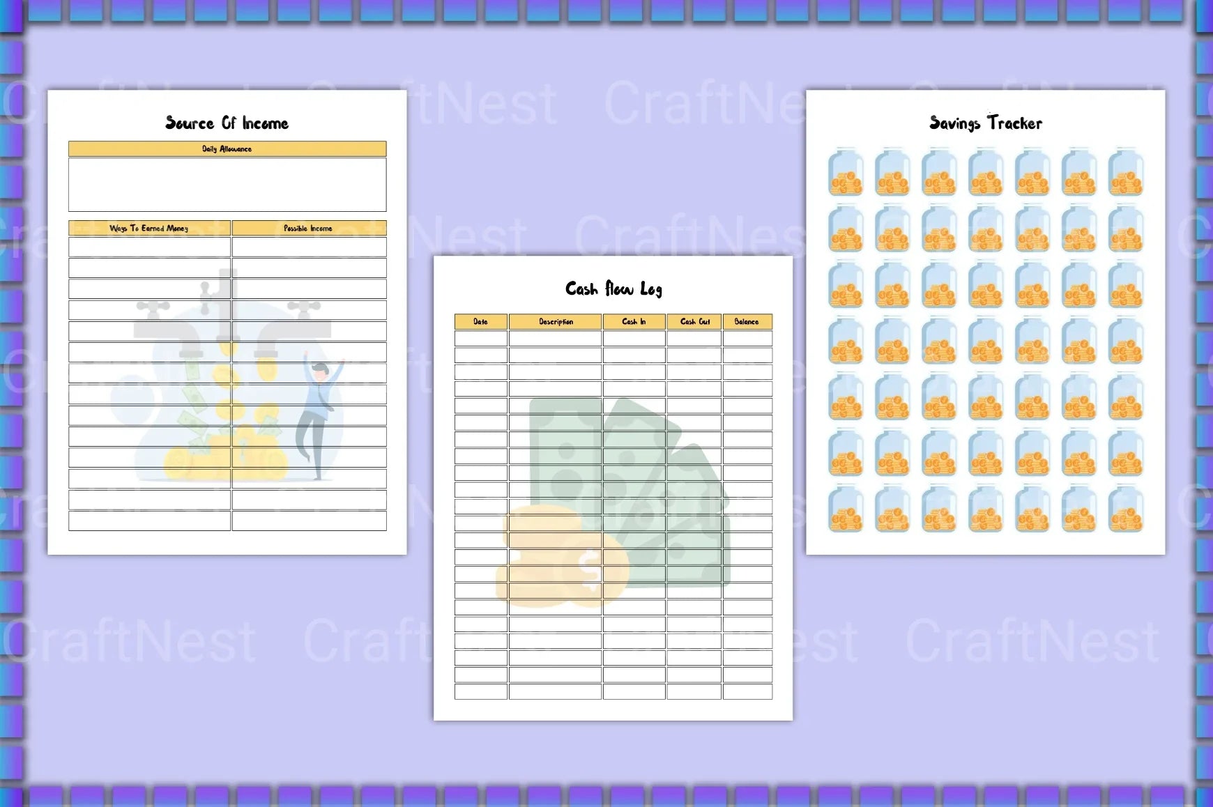Kids Savings Tracker: Fun & Easy Money Management - CraftNest - Digital Crafting and Art