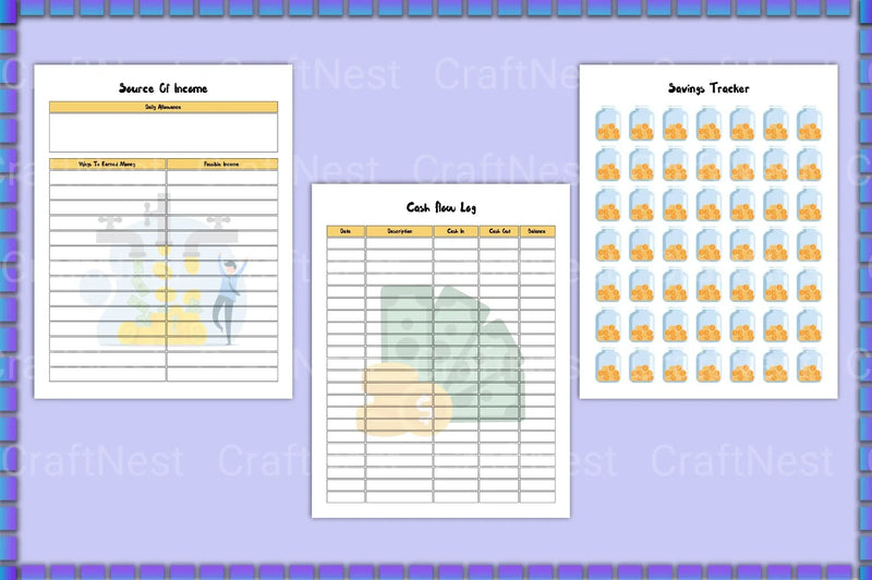 Kids Savings Tracker: Fun & Easy Money Management - CraftNest - Digital Crafting and Art
