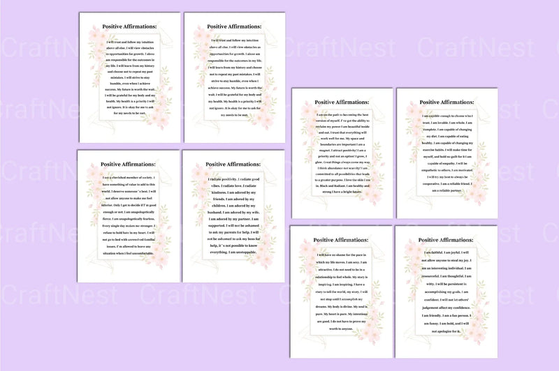 Positive Affirmations for Women - CraftNest - Digital Crafting and Art