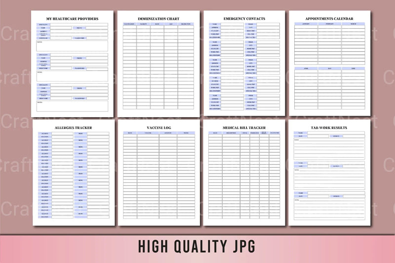 Medical Planner Template - CraftNest - Digital Crafting and Art