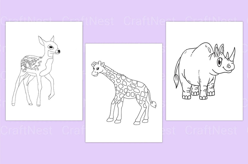 Cute Animals Coloring Book - CraftNest - Digital Crafting and Art