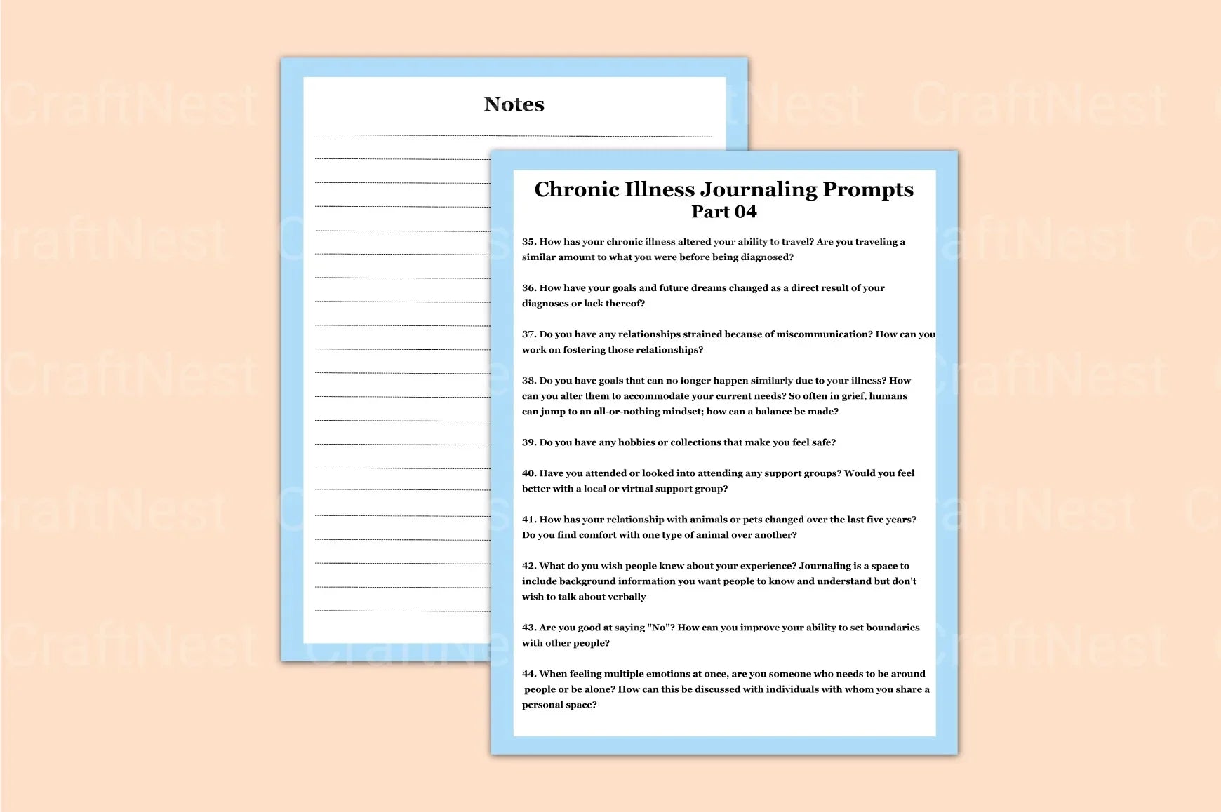 Chronic Illness Reflection Prompts for Personal Growth - CraftNest - Digital Crafting and Art
