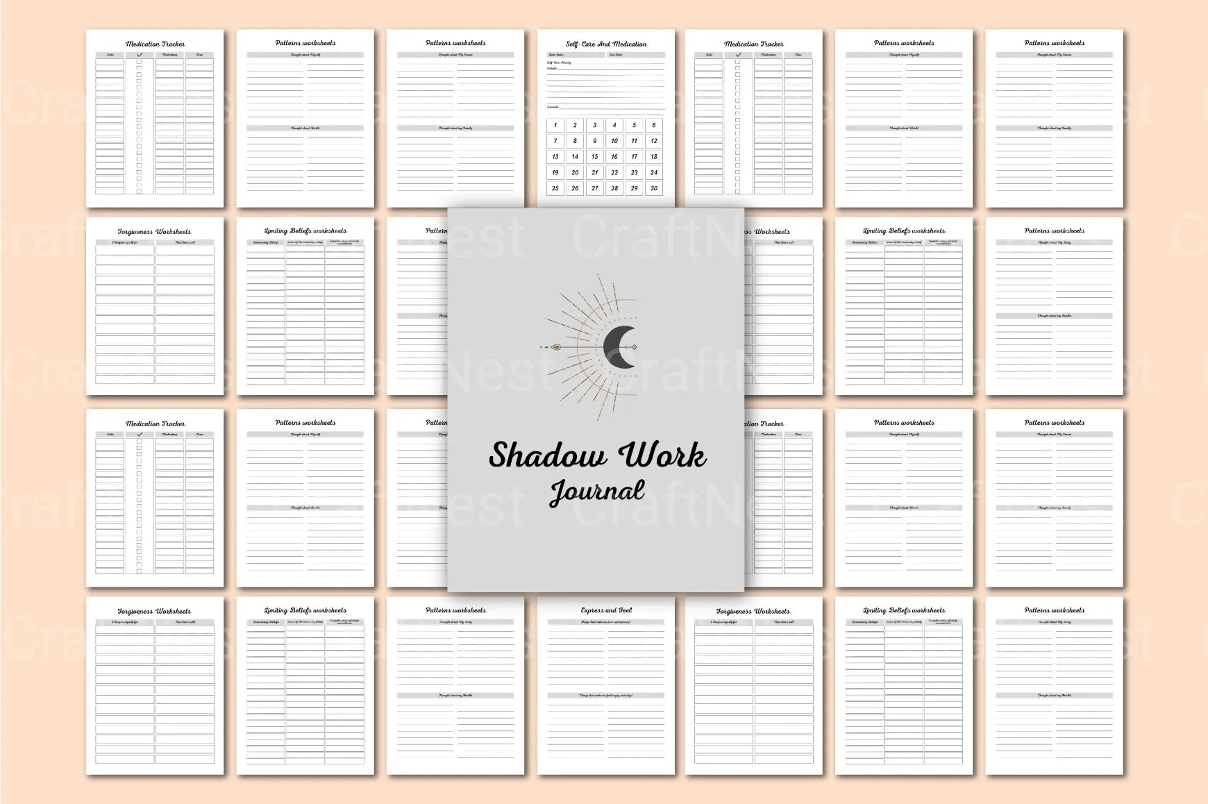 Shadow Work Canva Design - CraftNest - Digital Crafting and Art