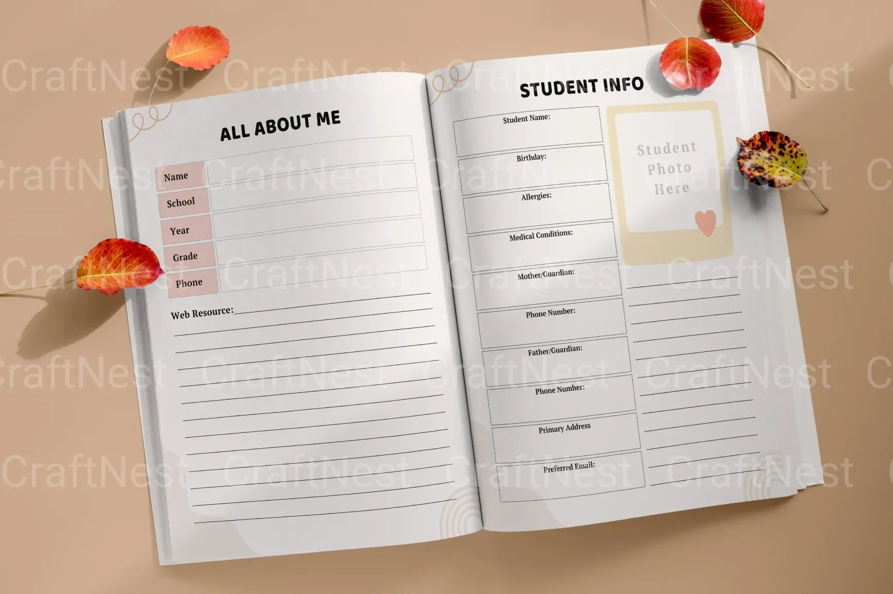 Customizable Teacher Planner Template - CraftNest - Digital Crafting and Art