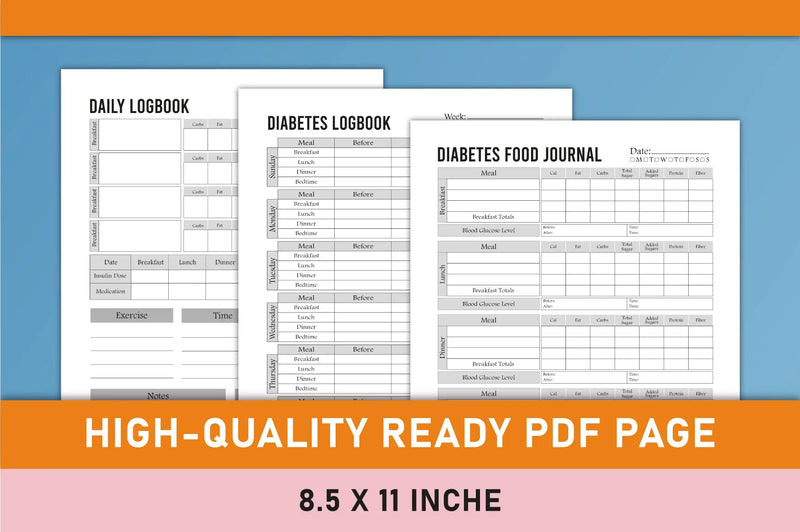 Diabetes Planner Printable Bundle - CraftNest - Digital Crafting and Art