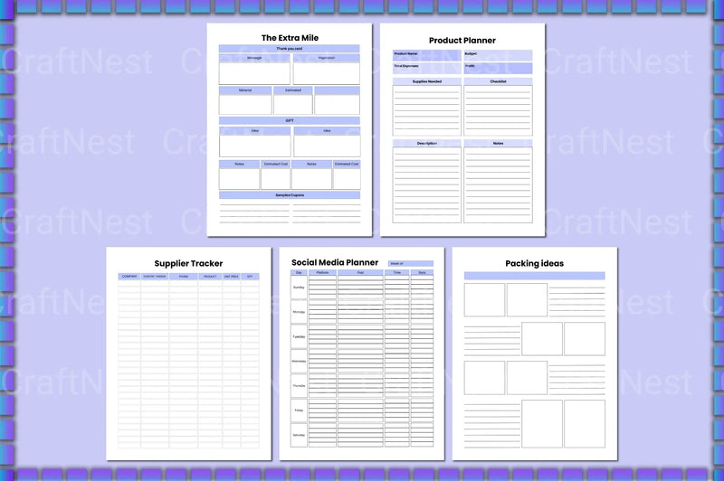 Craft Handmade Business Planner - CraftNest - Digital Crafting and Art