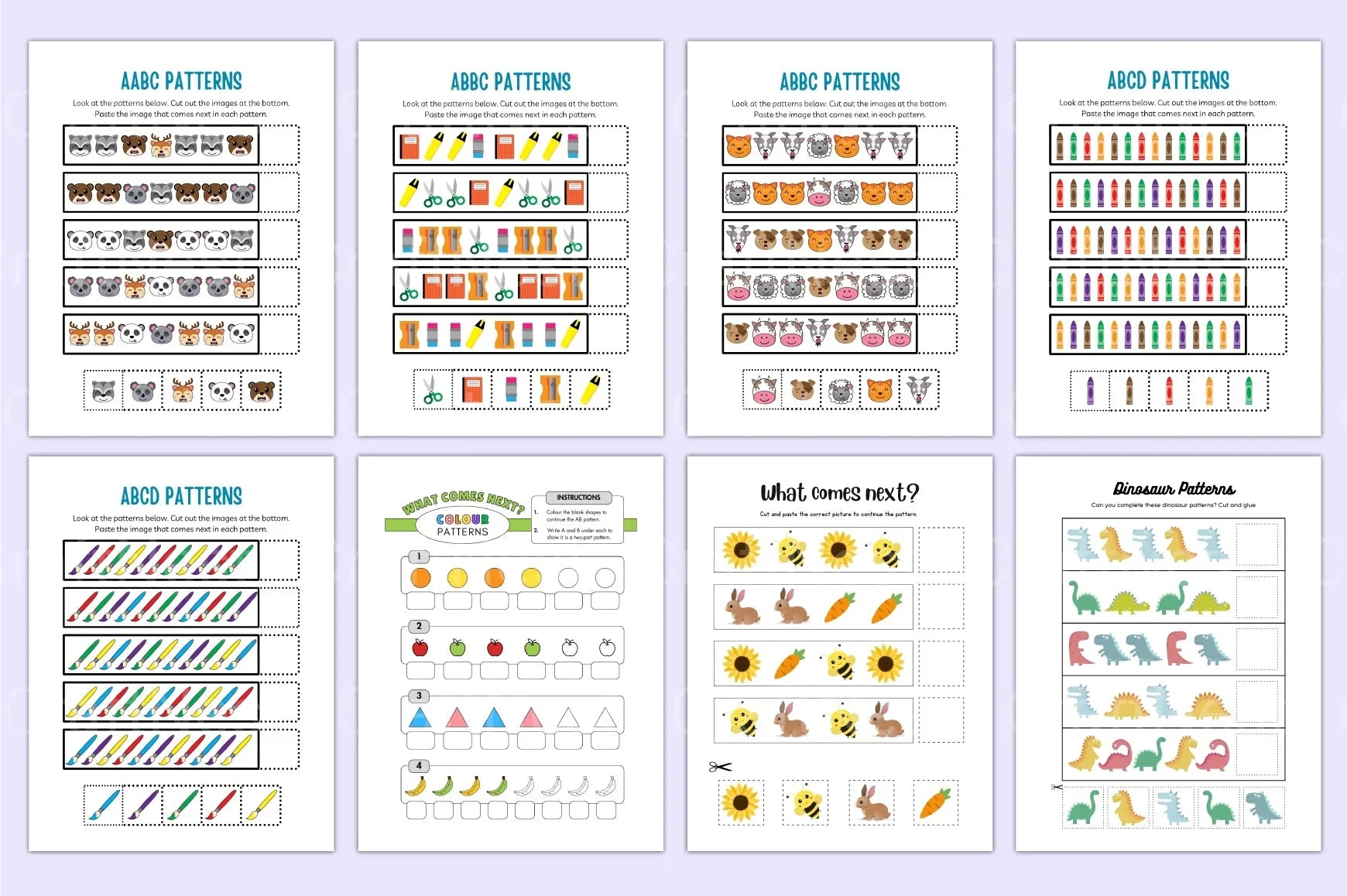Kindergarten Pattern Workbook for Early Learning - CraftNest - Digital Crafting and Art