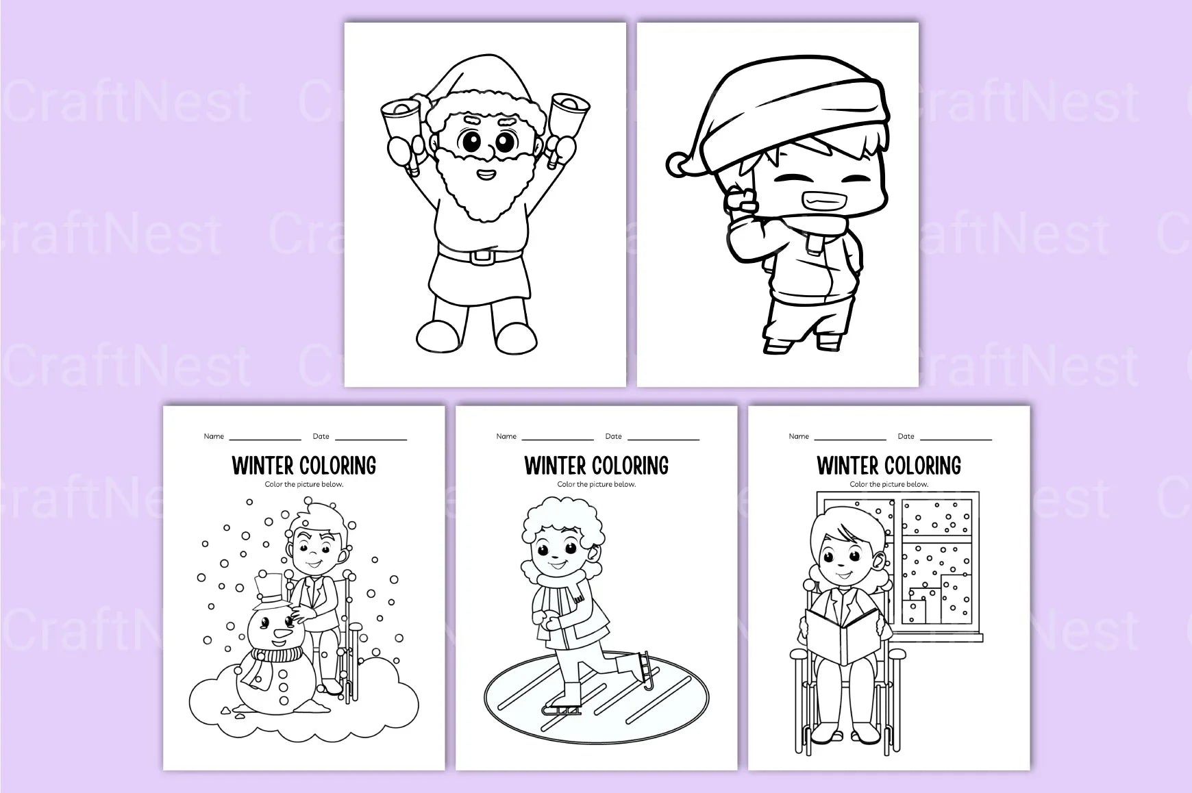 Winter Activity Coloring Book for Kids - CraftNest - Digital Crafting and Art