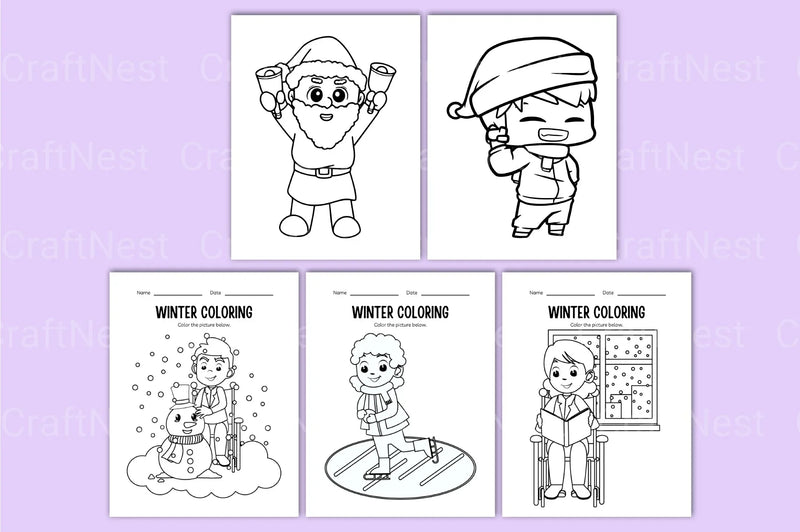 Winter Activity Coloring Book for Kids - CraftNest - Digital Crafting and Art