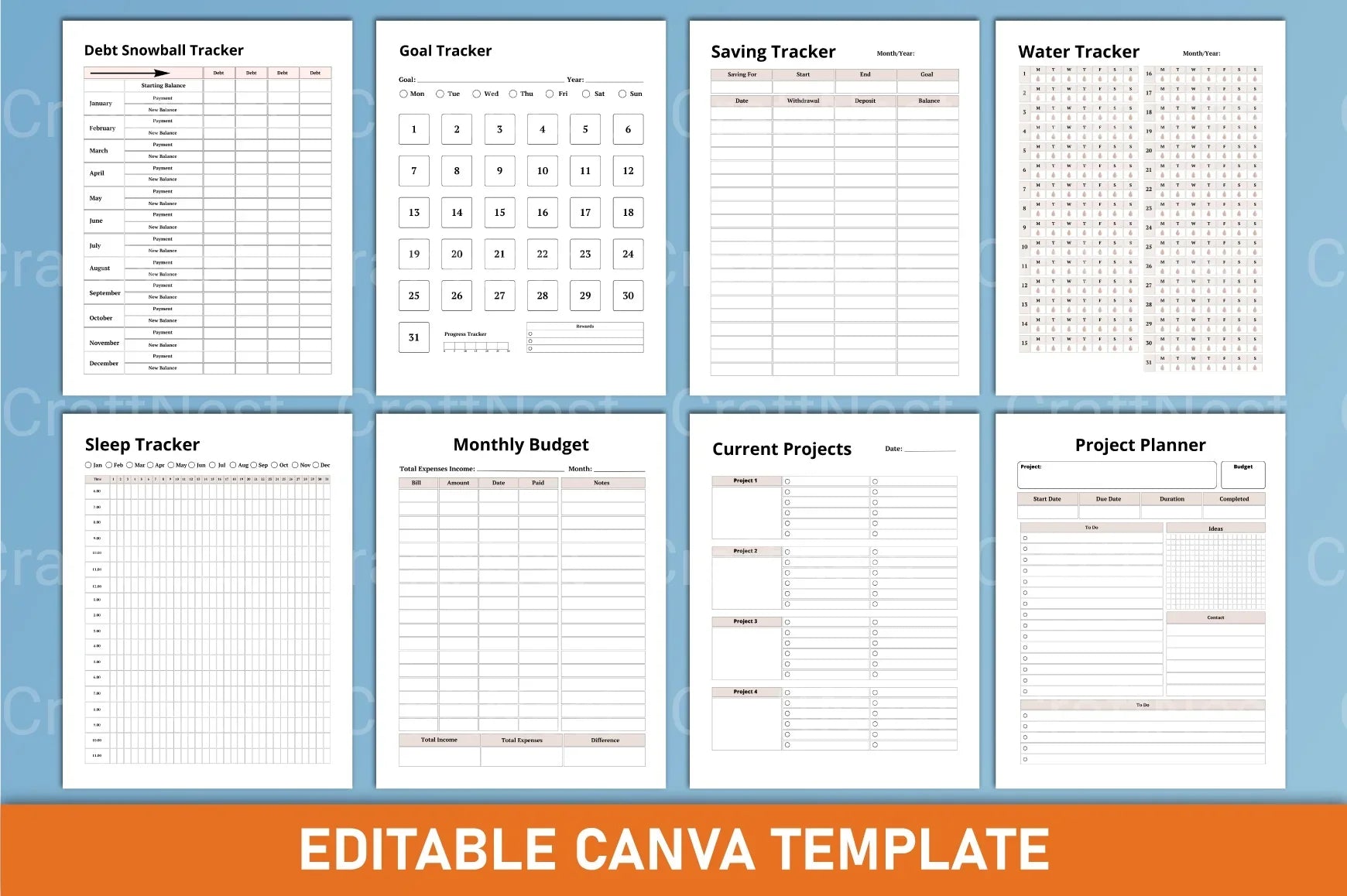 Happy Life Planner Canva Interior - CraftNest - Digital Crafting and Art