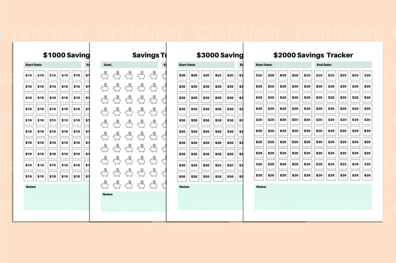 Efficient Saving Tracker for Budget Management - CraftNest - Digital Crafting and Art