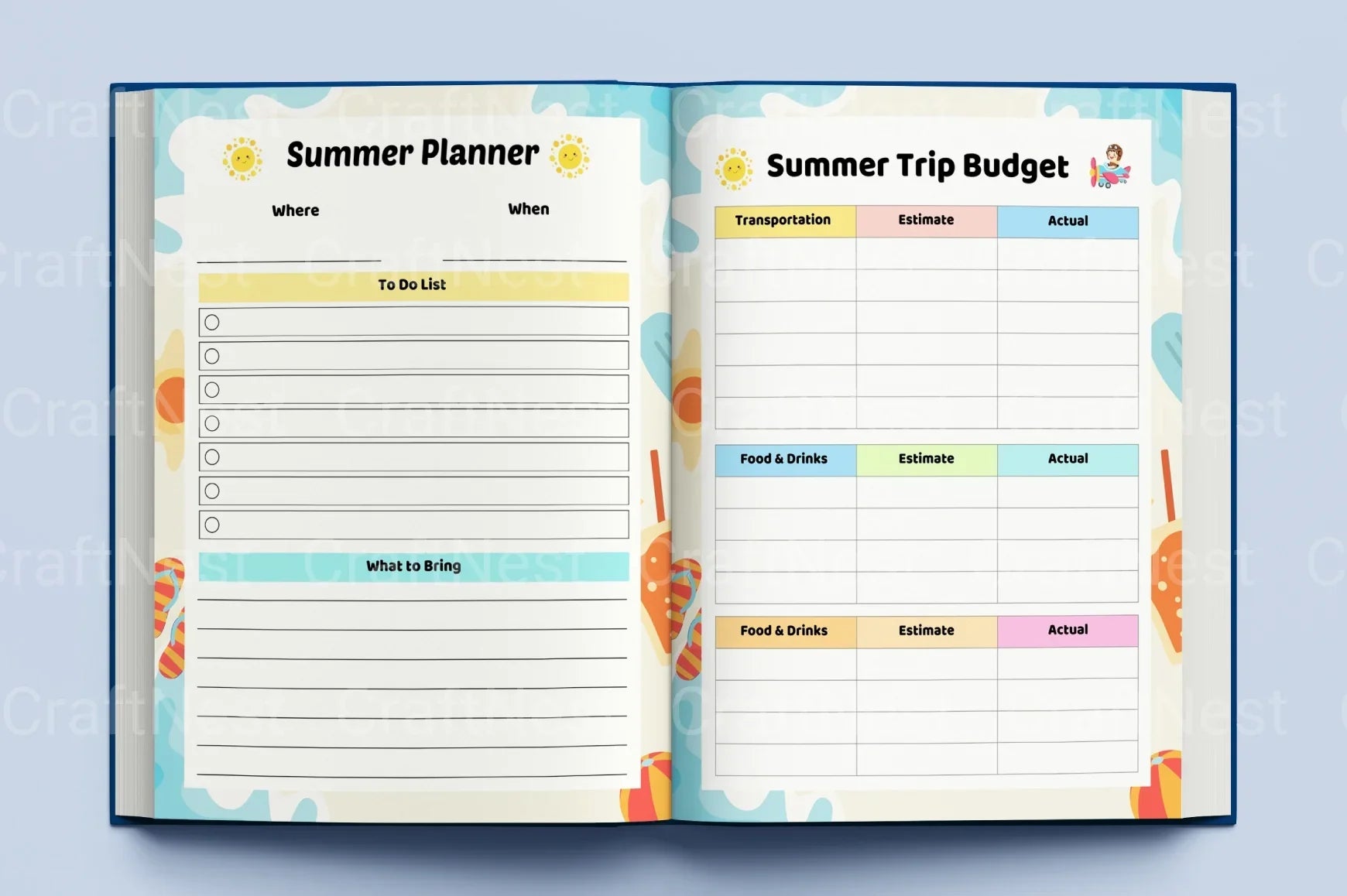 Summer Planner for Kids - CraftNest - Digital Crafting and Art