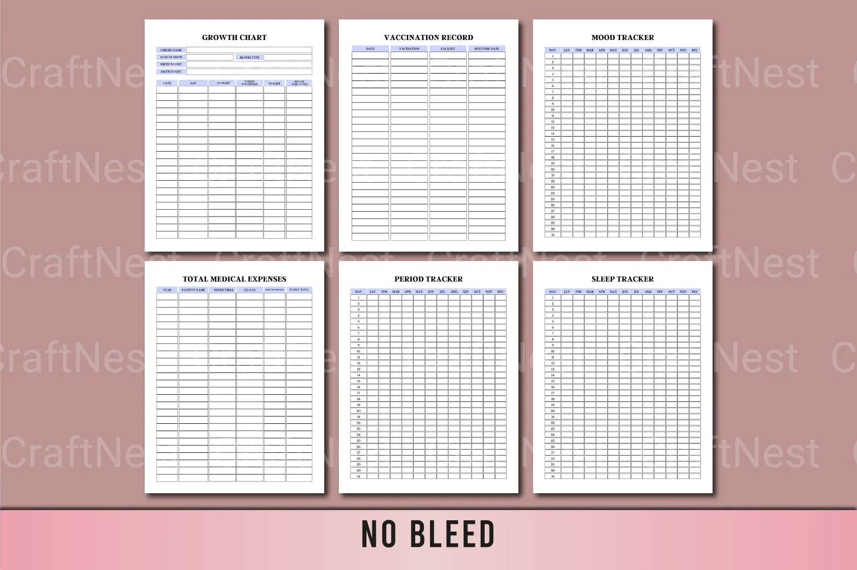 Medical Planner Template - CraftNest - Digital Crafting and Art