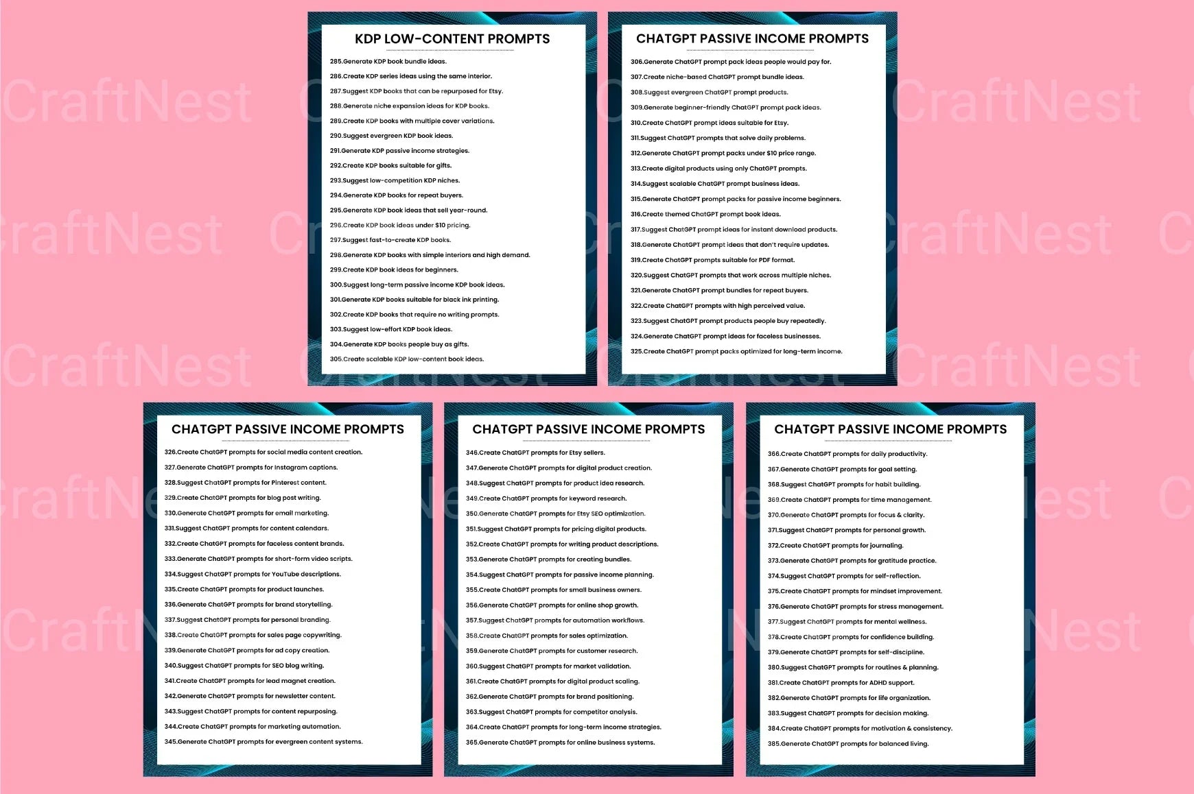 Esty Passive Income Prompts for Success - CraftNest - Digital Crafting and Art