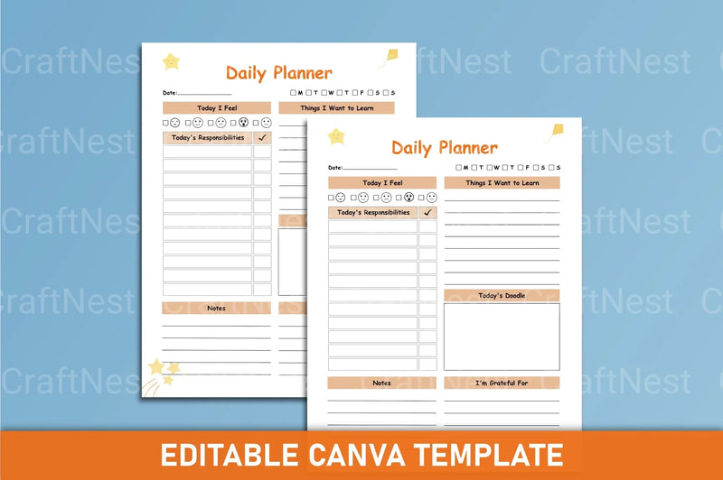 Kids Daily Planner - CraftNest - Digital Crafting and Art