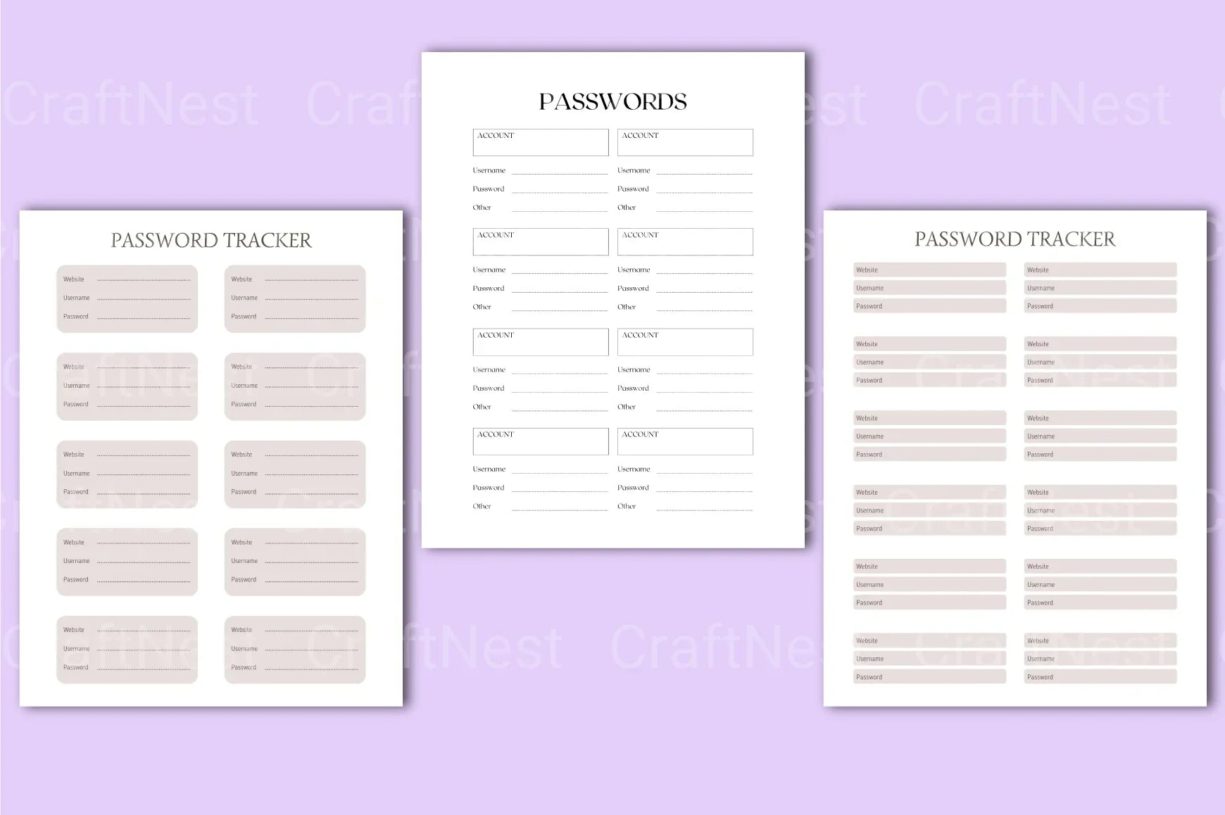 Password Tracker Tool - CraftNest - Digital Crafting and Art