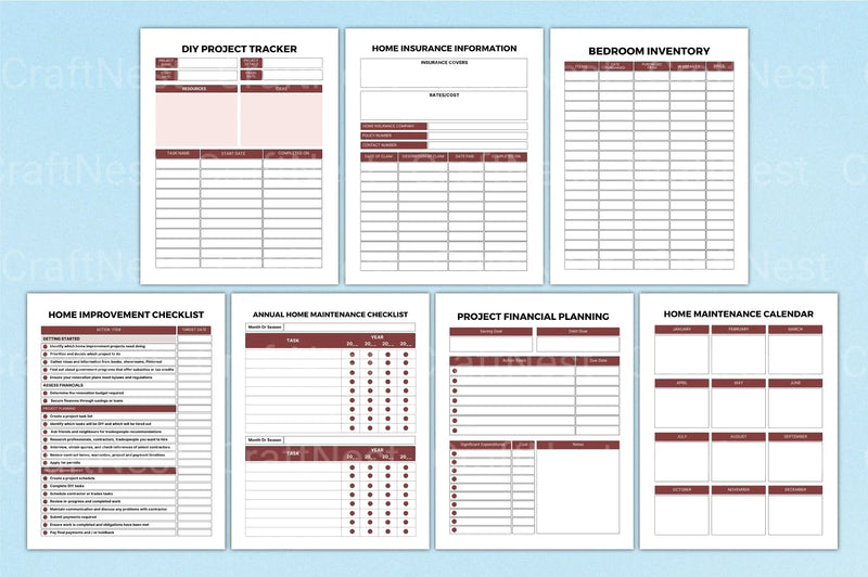 Home Maintenance Planner Guide - CraftNest - Digital Crafting and Art