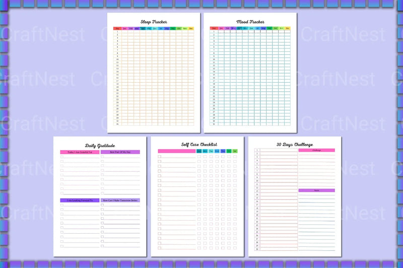 Self Care Planner for Personal Wellbeing - CraftNest - Digital Crafting and Art
