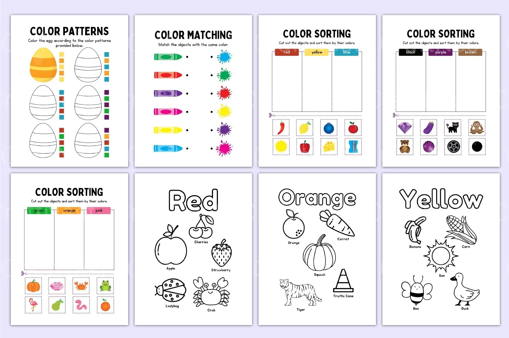 Kindergarten Colors Workbook for Kids - CraftNest - Digital Crafting and Art