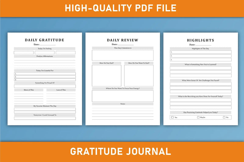 Daily Gratitude Planner  Bundle - CraftNest - Digital Crafting and Art