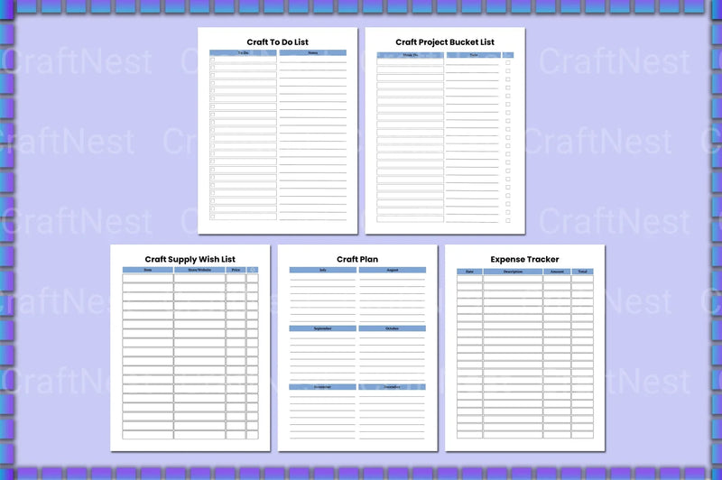 Craft Planner Template - CraftNest - Digital Crafting and Art