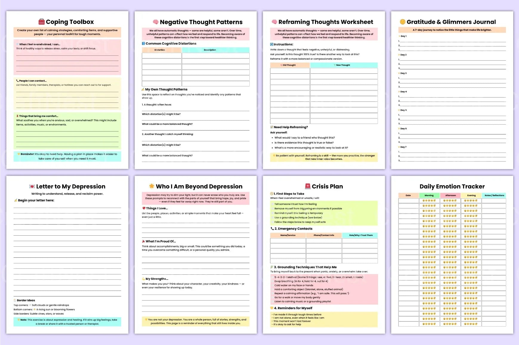 Depression Recovery Workbook - CraftNest - Digital Crafting and Art