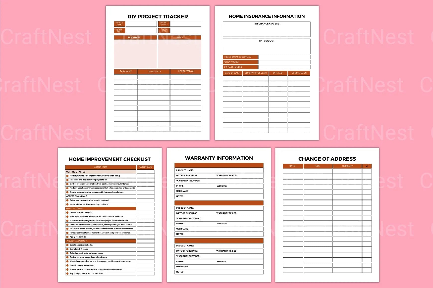 Home Care Maintenance Organizer - CraftNest - Digital Crafting and Art