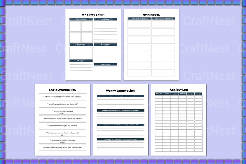 Mental Health Planner for Well-being and Organization - CraftNest - Digital Crafting and Art