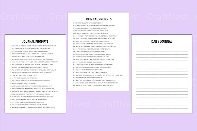 Grief Prompts for Healing and Reflection - CraftNest - Digital Crafting and Art