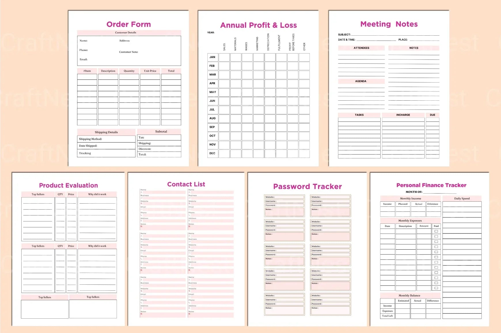 Side Hustle Planner - CraftNest - Digital Crafting and Art