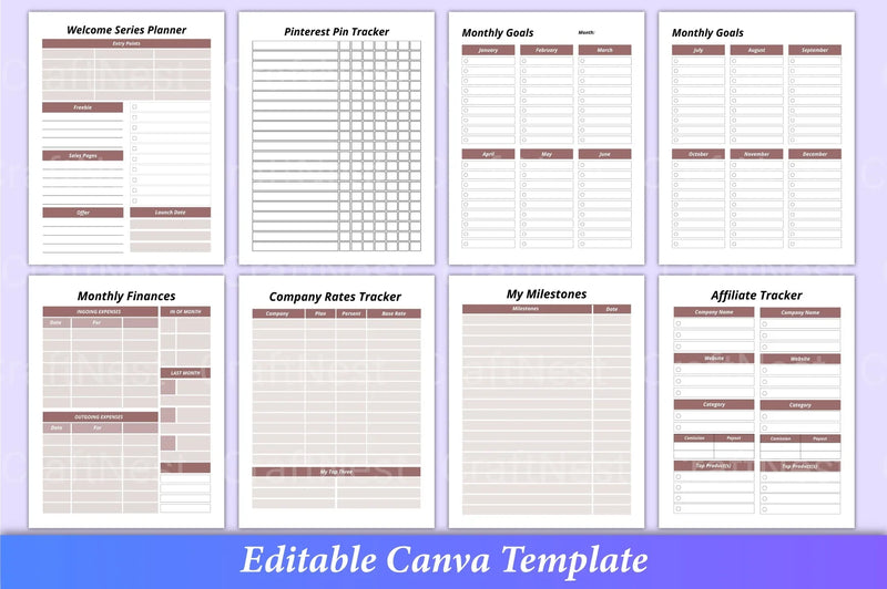 Online Business Planner Canva Template - CraftNest - Digital Crafting and Art