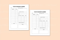 Study Session Planner for Effective Time Management - CraftNest - Digital Crafting and Art