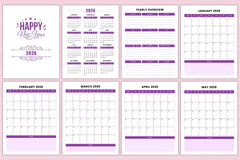 Yearly Monthly Planner Template - CraftNest - Digital Crafting and Art