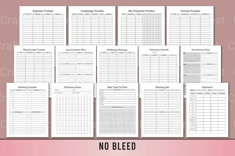 Social Media Planner Template - CraftNest - Digital Crafting and Art
