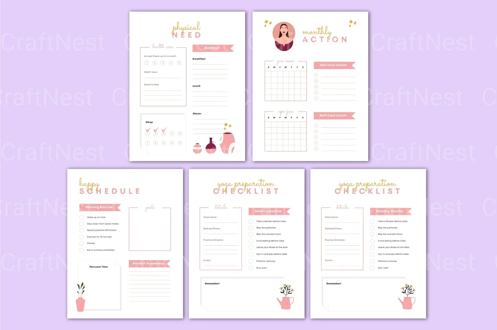Self Growth Planner - CraftNest - Digital Crafting and Art