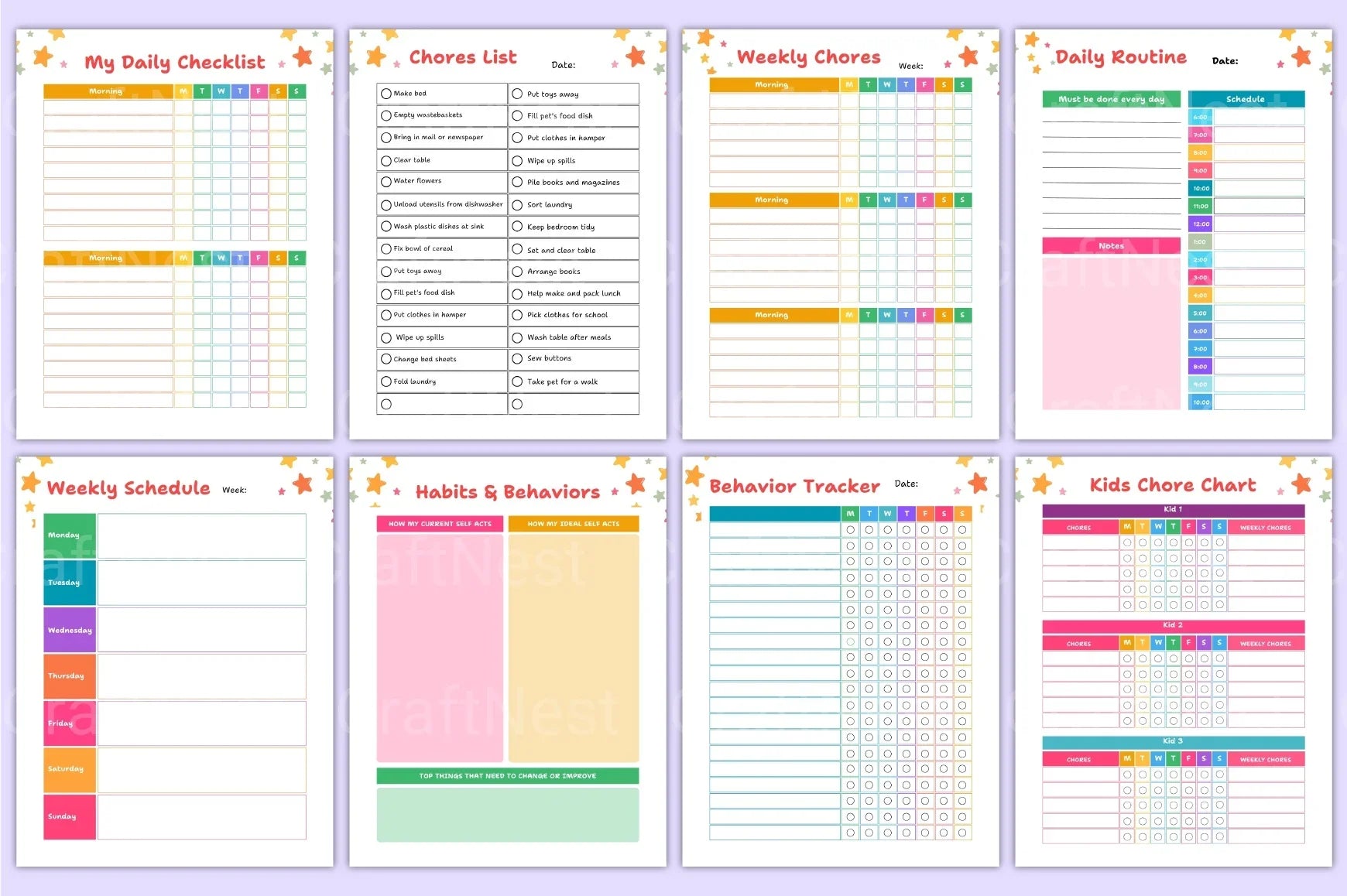 Kids Chore Chart for Task Management - CraftNest - Digital Crafting and Art