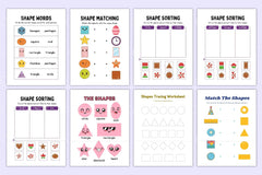 Kindergarten Shapes Workbook for Early Learning - CraftNest - Digital Crafting and Art