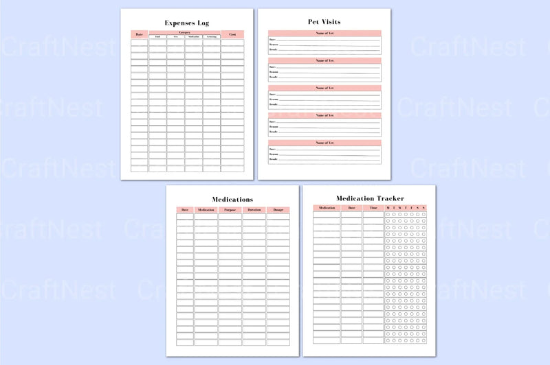 Pet Care Organizer: Simplify Your Pet's Routine - CraftNest - Digital Crafting and Art